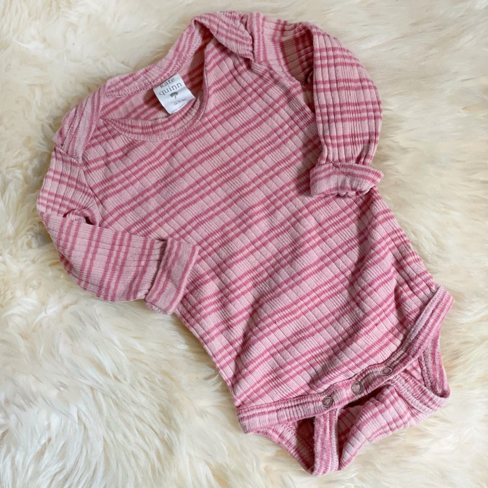 Kate Quinn Rose Stripe Skinny Rib Bodysuit